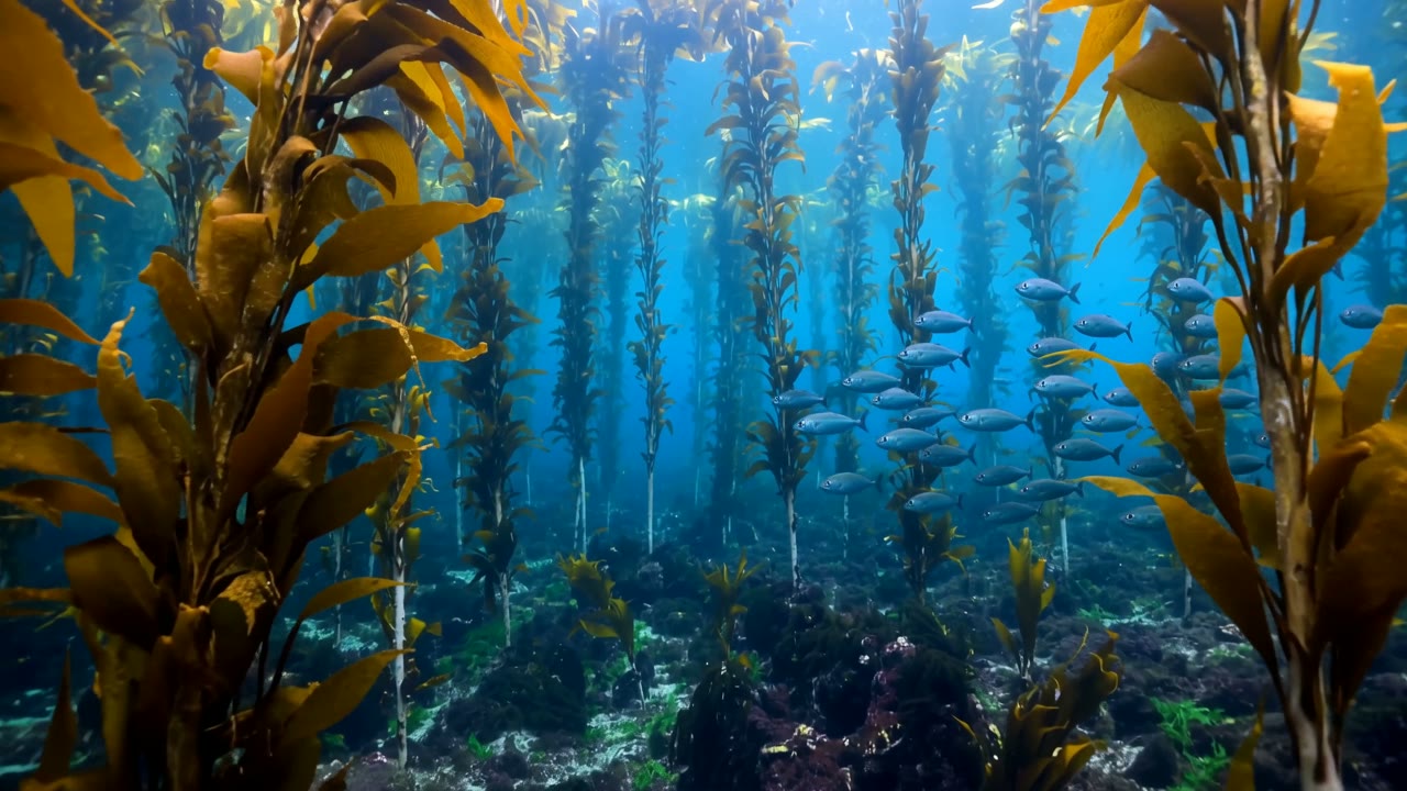 Kelp drift, Nature video still on UmZobo